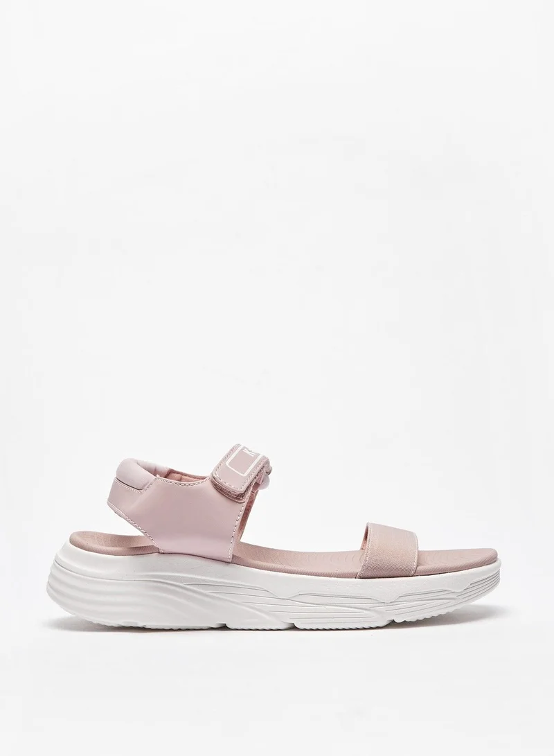 Kappa Women's Logo Print Strap Sandals with Hook and Loop Closure