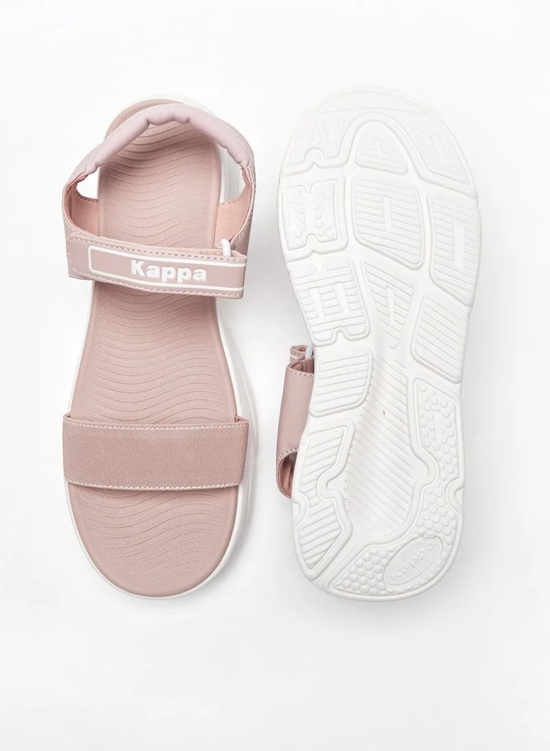Kappa Women's Logo Print Strap Sandals with Hook and Loop Closure
