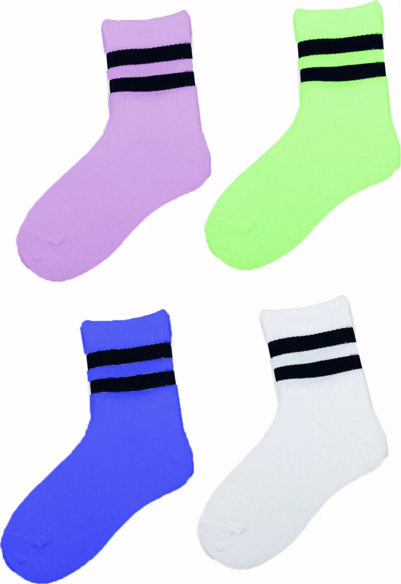 Hepsine Rakip Rivals All 4 Unisex Striped Short Socks Cotton Tennis Economical Sports