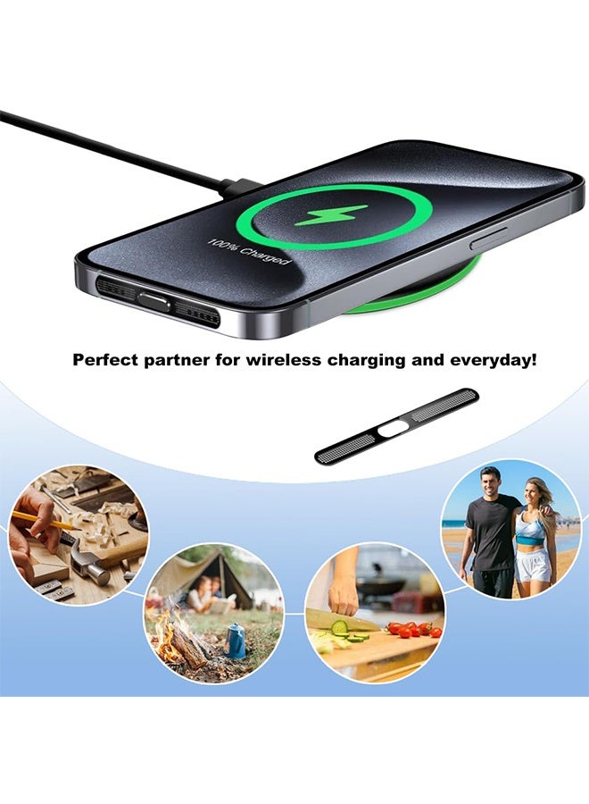 6PCS Mobile Phone Speaker Dust Cover & Dust Cover Protective Cover for iPhone 16/16 Pro/16 Pro Max/iPhone 15/15 Pro/Pro Max – Black - Image 5