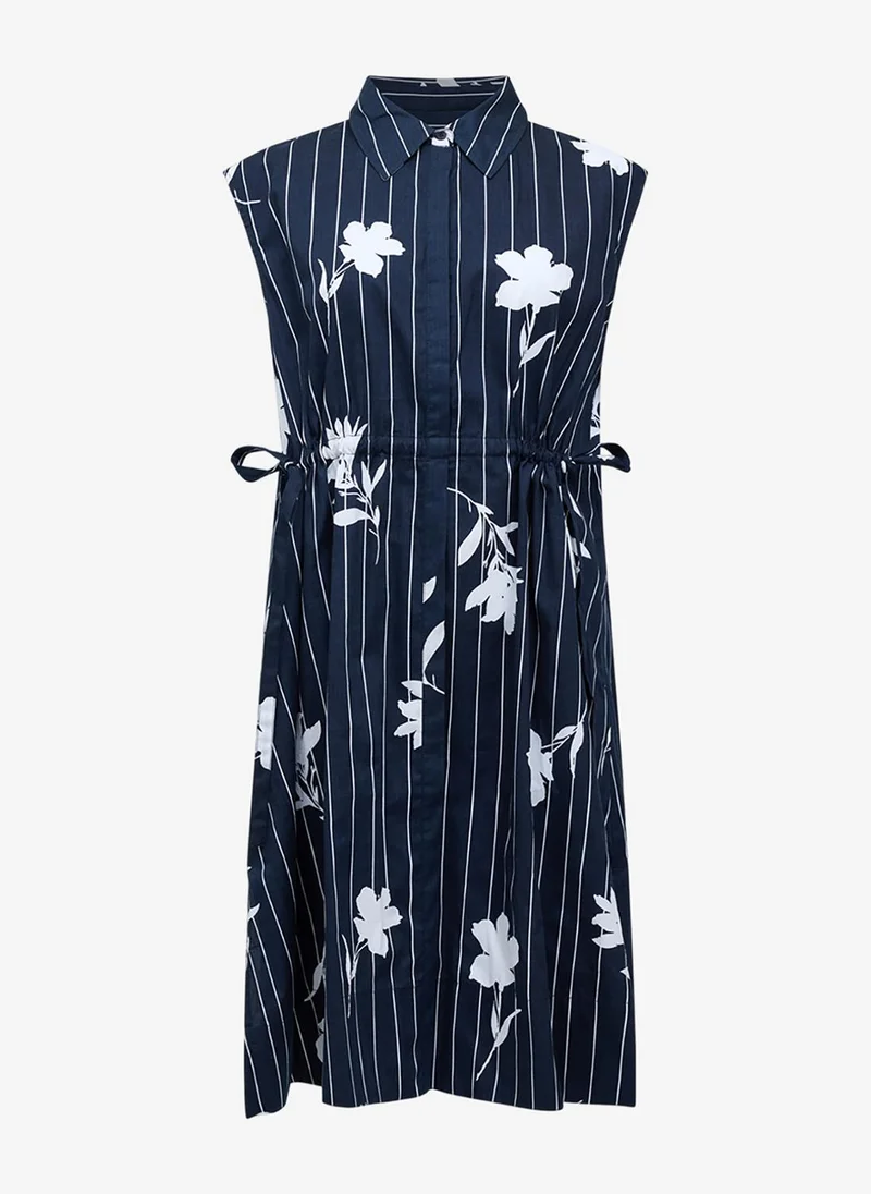 French Connection  Women's Navy/Linen White Cambria Cot Slvles Drwstr Dress for Women | Best Price UAE