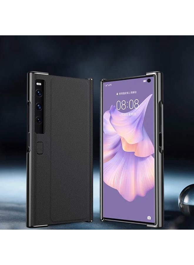 اس-توب جراب هاتف Huawei Mate Xs 2 مصنوع من الجلد العادي المطلي بالكهرباء وقابل للطي - Image 1