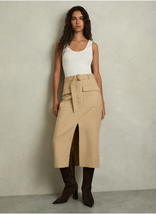 REISS Pencil Cargo Skirt
