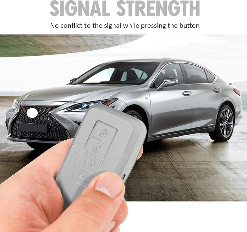وركاس غلاف مفتاح ذكي بزرار 4 متوافق مع RX ES GS LS NX RS GX LX RC LC (رملي سريع - فضي) - Image 3