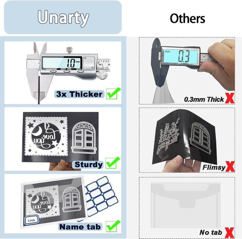 Unarty 10 PCS 8 x 12 Inch Large Die Cut Storage Envelopes with 1 mm Magnetic Sheets for Dies Storage, Die Storage Envelopes and Magnet Sheets, Stamp and Die Storage Pockets - Image 3