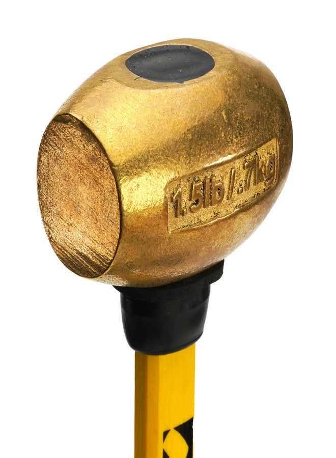 ABC HAMMERS Brass Hammer - 1.5 lb. USA Made Non-Sparking Hammer with 10" Fiberglass Handle & Double Faced Head - ABC1.5BFB - Image 2