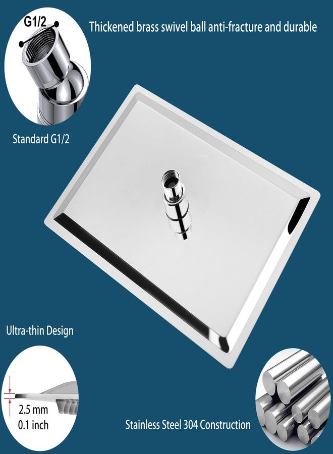 Katezon Extra Large Rain Shower Head, High Flow Stainless Steel 16 * 12 Inch Rectangle Rainfall Shower, Waterfall Bath Shower Body Covering, Ceiling or Wall Mount (Chrome) - Image 5