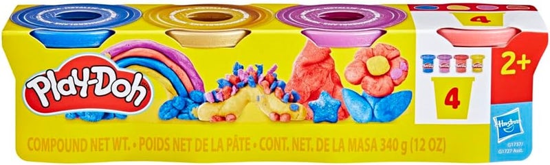 Play-Doh باي-دو 4 عبوات مركب معدني لامع، ألوان متلألئة، ألعاب خيال، فنون وحرف للأطفال 2+ - Image 3