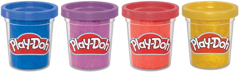 Play-Doh باي-دو 4 عبوات مركب معدني لامع، ألوان متلألئة، ألعاب خيال، فنون وحرف للأطفال 2+ - Image 2