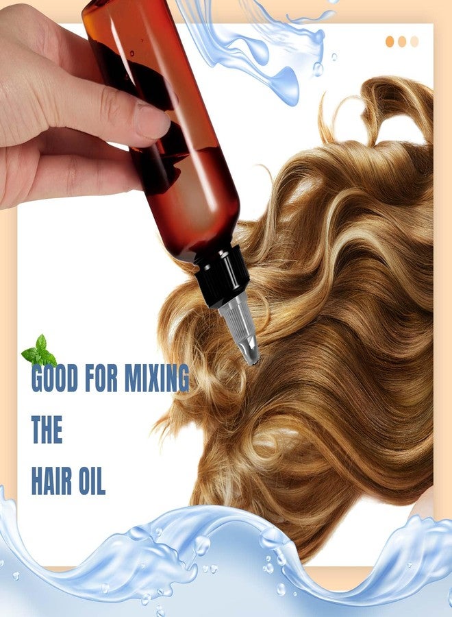 Barydat باريدات، 24 قطعة، زجاجة ضغط كهرمانية سعة 3.4 أونصة، مزودة بغطاء لولبي، زجاجة زيت شعر فارغة مع 4 قمع، عبوات بلاستيكية قابلة لإعادة التعبئة للسوائل، زيت الشعر، الشامبو، واللوشن - Image 5