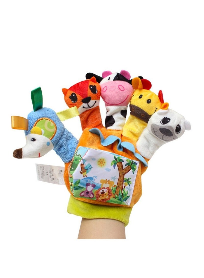 Hand Finger Plush Puppets Glove, Animal Finger Puppet for Children Early Education Toys for New Born Baby （for  2 hands）  - Image 3