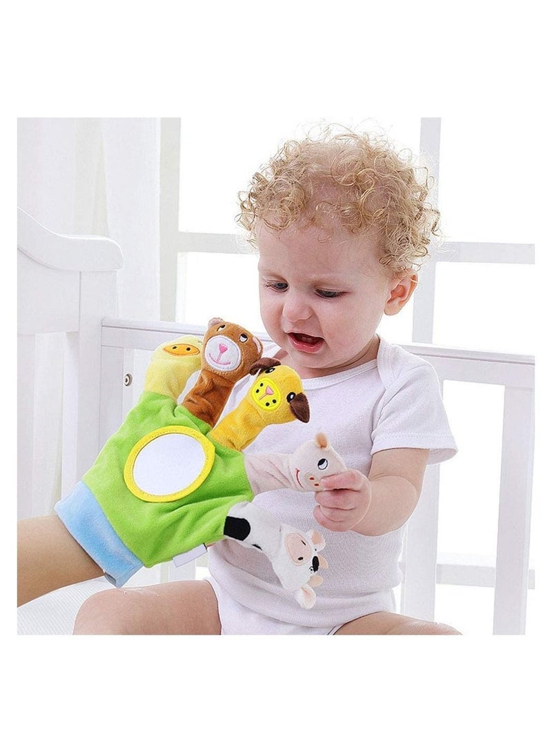 Hand Finger Plush Puppets Glove, Animal Finger Puppet for Children Early Education Toys for New Born Baby （for  2 hands）  - Image 5