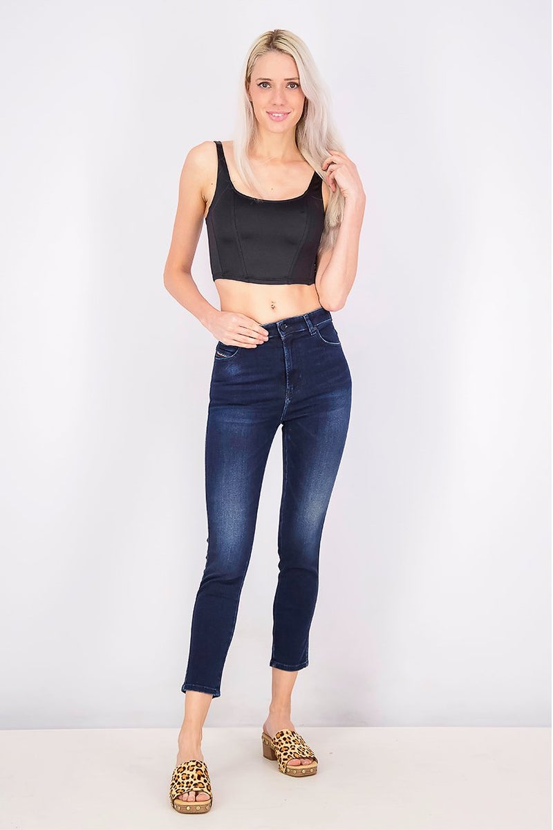 DIESEL Women Slim Skinny Fit Dark Wash Stretchable Denim, Navy - Image 3