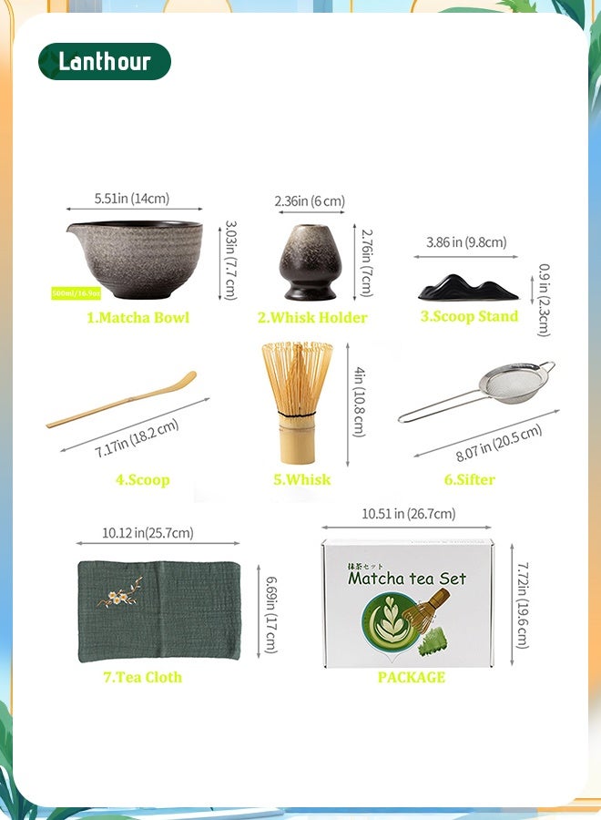 أسيف مجموعة أدوات ماتشا مخصصة خاصة من 7 قطع | تتضمن وعاء ماتشا خزفي، وخفاقة، وملعقة من الخيزران، والمزيد | مصممة لعشاق الماتشا - Image 3