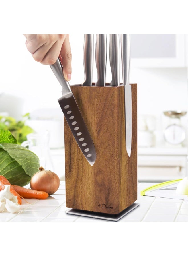 قاعدة سكاكين مغناطيسية بدون سكاكين، حامل سكاكين مغناطيسي دوّار ‎360°‎ مصنوع من خشب الأكاسيا الفاخر، تخزين سكاكين وأدوات بسعة كبيرة جداً لسطح طاولة المطبخ - Image 1