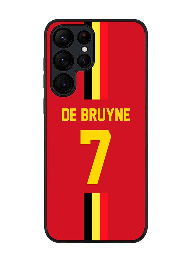 Stylizedd Rugged Black edge case for Samsung Galaxy S23 Ultra 5G Slim fit Soft Case Flexible Rubber Edges Anti Drop TPU Gel Thin Cover - Football Team - Belgium Player Name - De Bruyne - Image 1