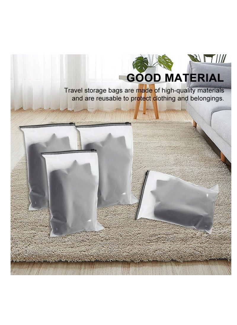 Excefore Reusable Ziplock Bags, 40 x 30cm Travel Clothes Storage Bag, Clear Frosted Airtight Toiletries Bag, for Clothes, Cosmetic, Toiletries, Shoes (Clear)  - Image 4