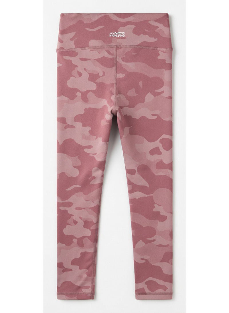 Junior Girls Pink Army Leggings - Image 2