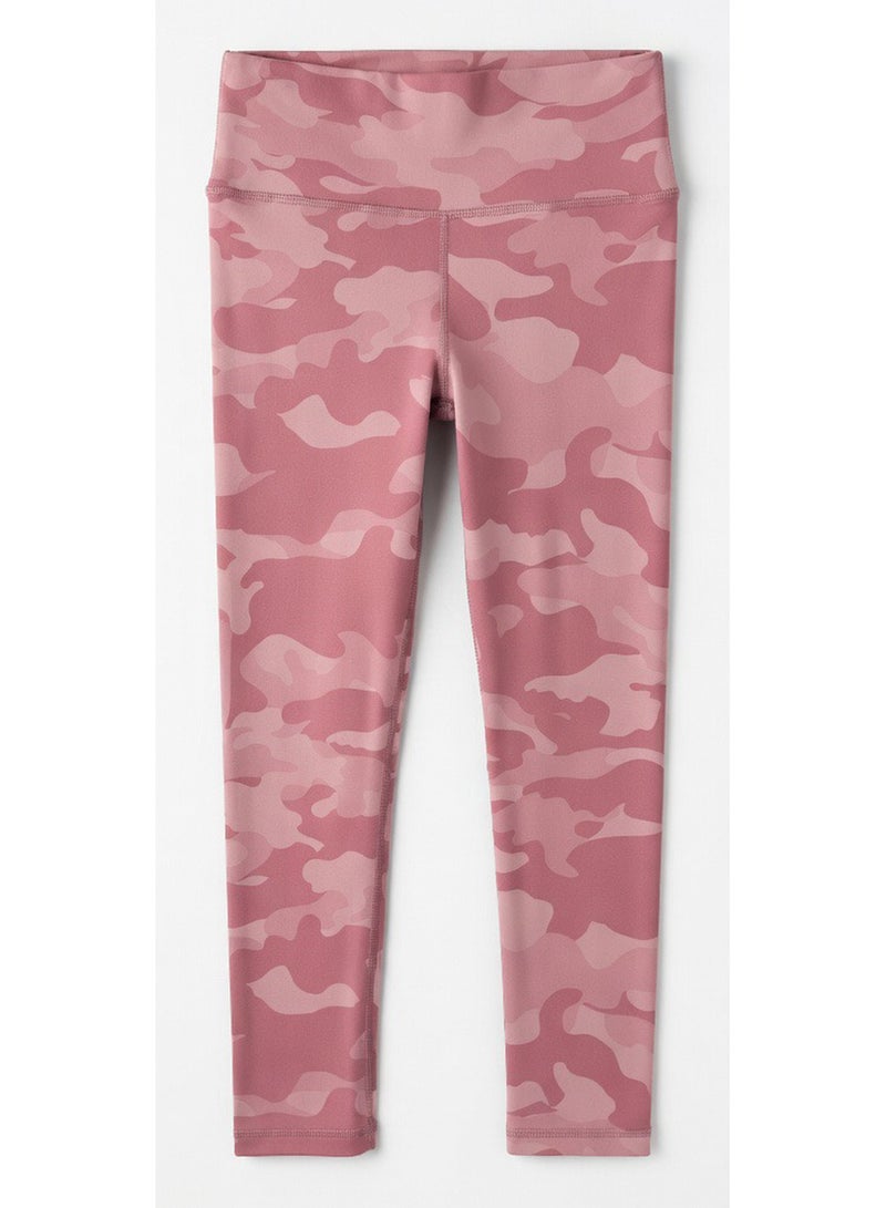Junior Girls Pink Army Leggings - Image 1