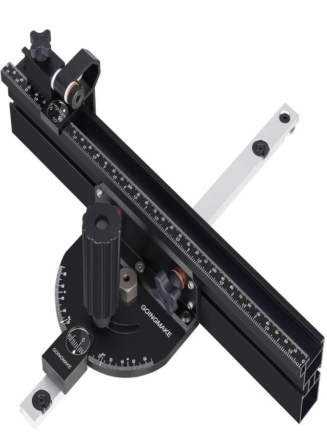 GOINGMAKE Compact Table Saw Miter Gauge with 360mm Fence and Multifunction Flip Stop and Positive Angle Stops, Miter Gauge for Table Saw Accessories, for Woodworking Cuts, Fits 3/4"x3/8" Slot - Image 1