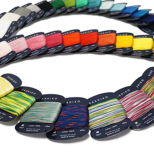 DARUMA Sashiko Thread 100% Cotton Card Type (43.7 yd) x 37 Colors with English Manual and Gift Box, Sewing & Embroidery Value Set (Thin, 37 Colors) - Image 3