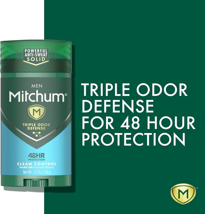 Mitchum Men Stick Solid Antiperspirant Deodorant - Clean Control, 2.7oz (76g) - Image 4