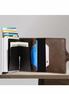 KASTWAVE Wallet for Men Credit Card Holder, Automatic Pop Up Wallet with RFID, Leather Slim Card Case Front Pocket Anti-theft Travel Thin Wallets, Metal Money Organizers for Women Up to Holds 14 cards+ Cash  - Image 3