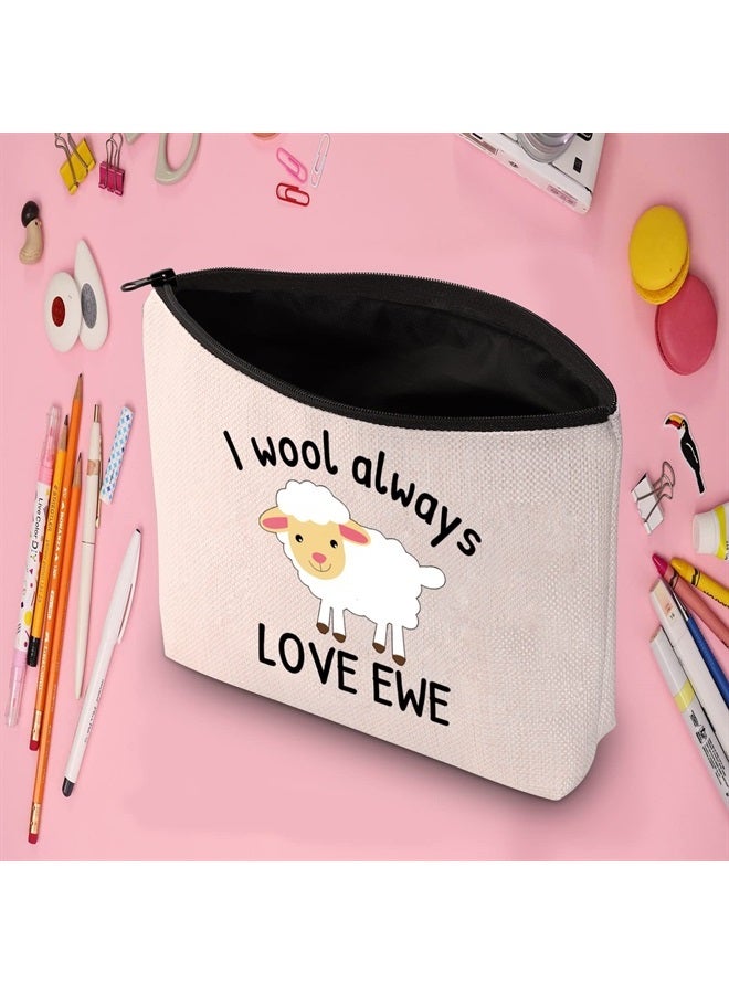 LEVLO Funny Lambs Farm Animals Lovers Gifts I Wool Always Love Ewe Makeup Bags Lamb Sheep Pun Xmas Valentine Travel Case(Always Love Ewe) - Image 5