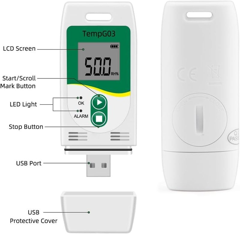 TempG03 USB Temperature Humidity Data Logger Recorder 32000 Capacity Reusable - Image 4