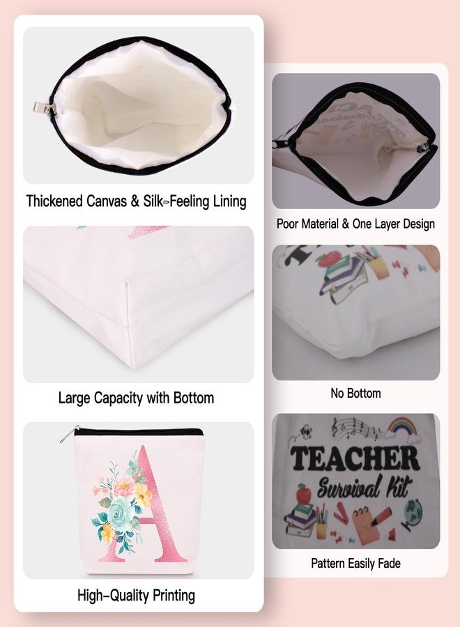Lingdeer Personalized Makeup Bag with Initial Keychain, Custom Initial Monogram Small Travel Cosmetic Toiletry Bag, Birthday Gifts for Women Bridesmaid Teacher (J) - Image 2