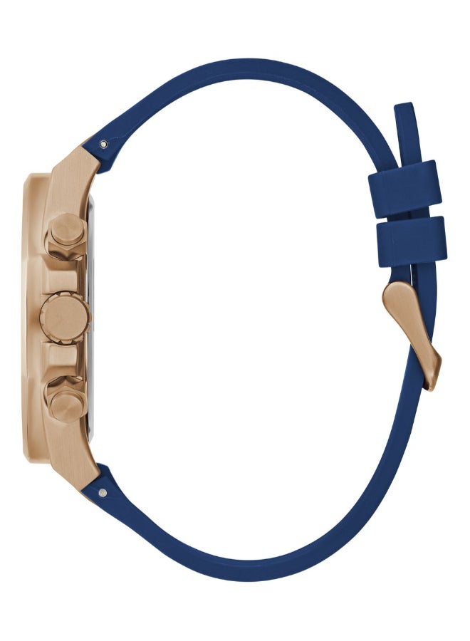 GUESS Blue Silicone Strap\Lime Green Dial\Rose Gold Tone Stainless Steel Case - Image 2