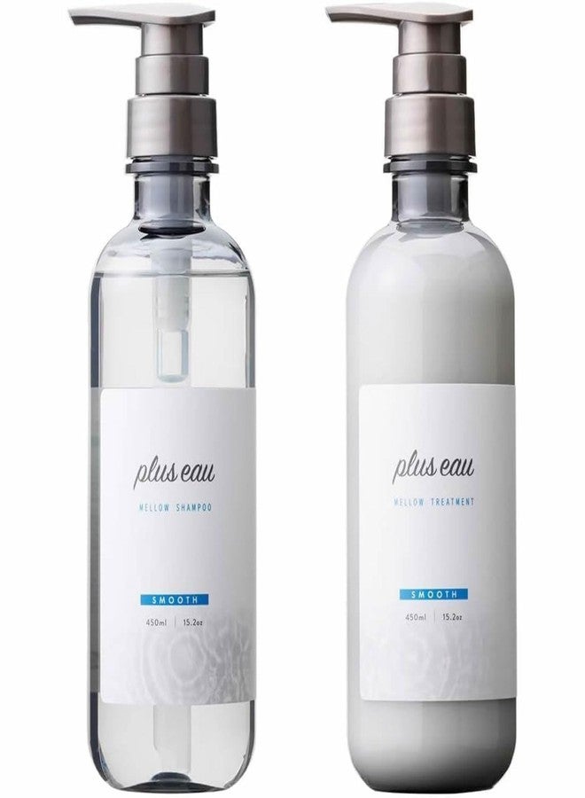 plus eau Mellow Shampoo & Conditioner Set, Daily Moisture Renewal Hair with Silk Beauty Essence Ingredients, 15.2 oz / 450ml, 2-Pack, Made in Japan, Ultimate Moisture - Image 1
