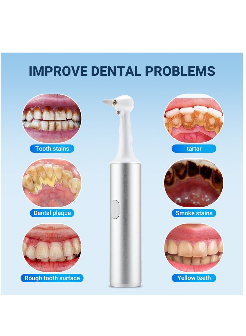 Electric Tooth Polisher Kit, Rechargeable Dental Polisher with 5 Multifunctional Brush Heads, Dental Care Kit for Daily Cleaning, Whitening and Polishing, Waterproof - Image 3