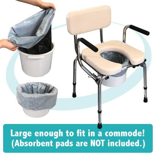 BOS أكياس BOS المدهشة لإغلاق الروائح القابلة للتصرف لبطانات المراحيض وحفاضات البالغين أو أي منتج صحي متينة بدون رائحة 50 كيس 52 جالون 20 لتر لون أسود - Image 3