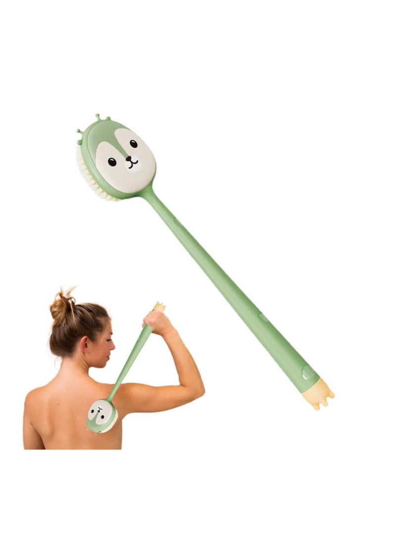 الأزرق جي دبليو Back Brush Long Handle for Shower, 14in Silicone Bath Scrubber, Gentle Skin Scrubber Exfoliate Women, Massage Improve Blood Circulation, Head Wet or Dry Brushing - Image 1
