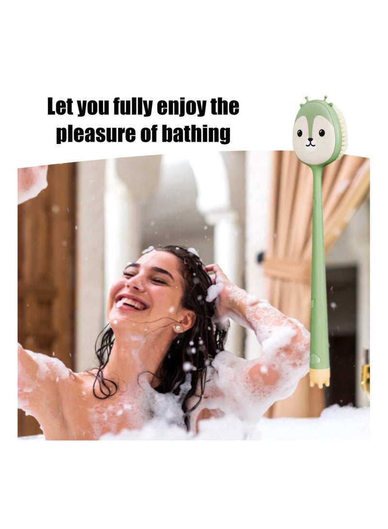 الأزرق جي دبليو Back Brush Long Handle for Shower, 14in Silicone Bath Scrubber, Gentle Skin Scrubber Exfoliate Women, Massage Improve Blood Circulation, Head Wet or Dry Brushing - Image 3