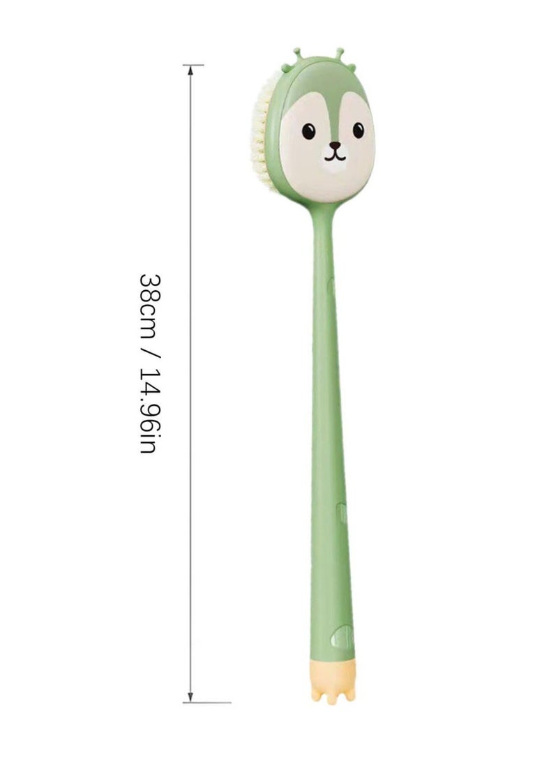 الأزرق جي دبليو Back Brush Long Handle for Shower, 14in Silicone Bath Scrubber, Gentle Skin Scrubber Exfoliate Women, Massage Improve Blood Circulation, Head Wet or Dry Brushing - Image 4