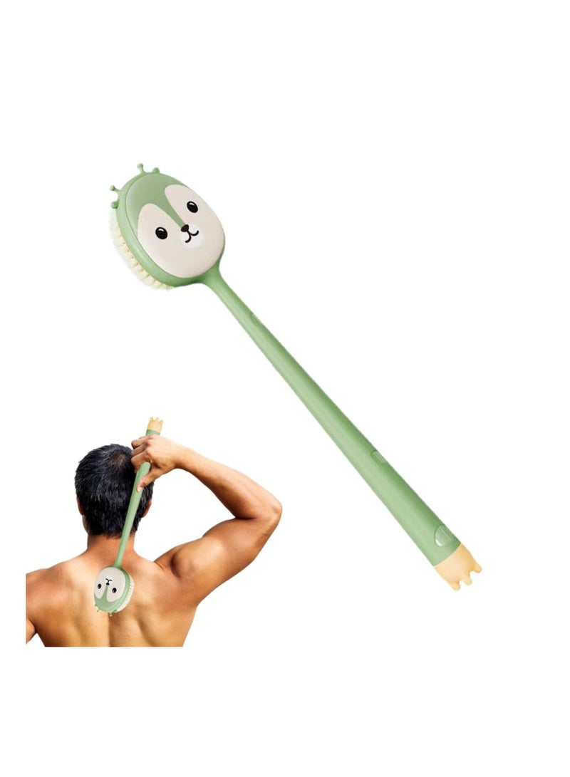 الأزرق جي دبليو Back Brush Long Handle for Shower, 14in Silicone Bath Scrubber, Gentle Skin Scrubber Exfoliate Women, Massage Improve Blood Circulation, Head Wet or Dry Brushing - Image 5
