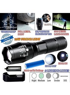 Eis Eis Flashlight Torch Rechargeable Led with Cob Light Mini Waterproof Portable Metal Body Waterproof LED Outdoor Lamp Search Light 18W Flashlight Torch Lamp 2200 mAh Battery  - Image 2