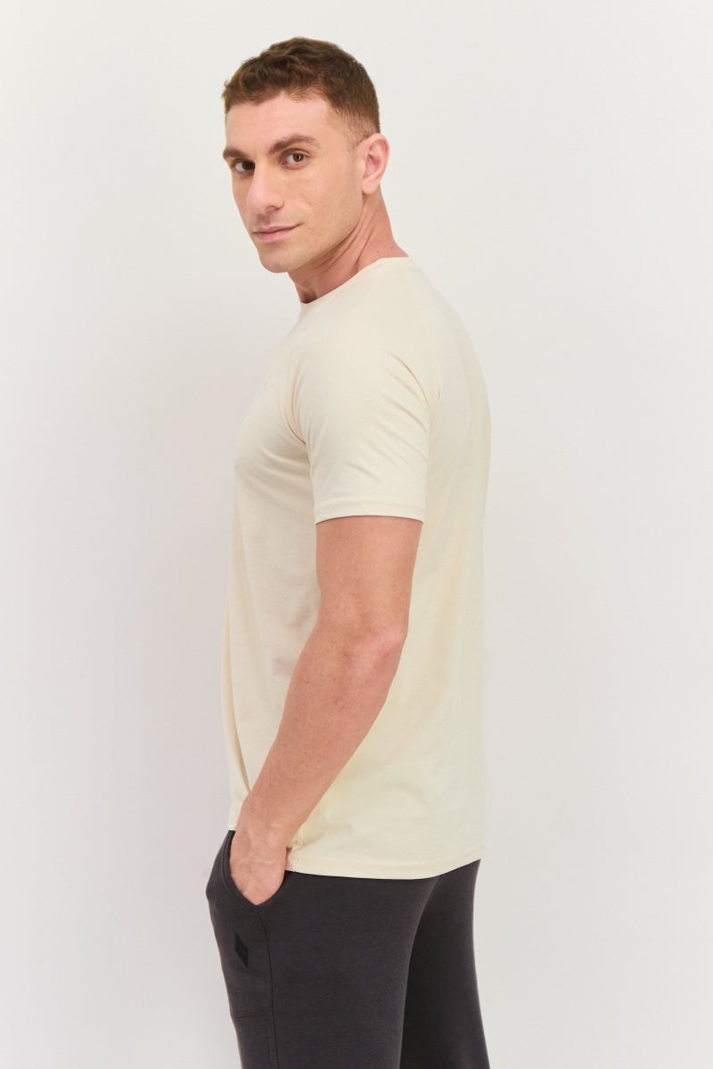 RBX Men Sportswear Fit Short Sleeves Training T-shirt, Beige  - Image 2