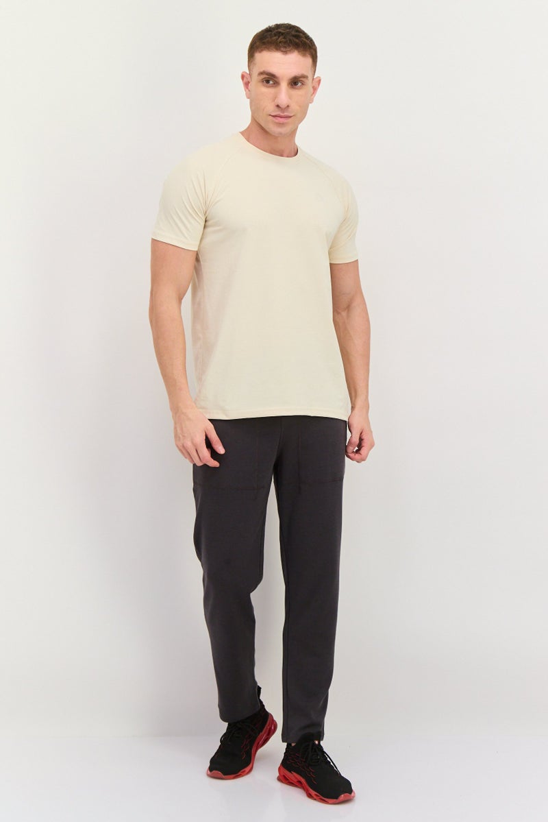 RBX Men Sportswear Fit Short Sleeves Training T-shirt, Beige  - Image 4