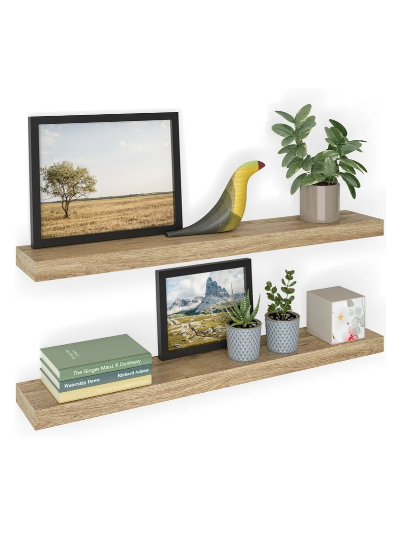 DubaiGallery - رف حائط عائم من مادة MDF لتزيين المنزل الحديث بتصميم بسيط، أرفف للمطبخ وغرفة النوم وغرفة المعيشة، رف حائط - Image 1