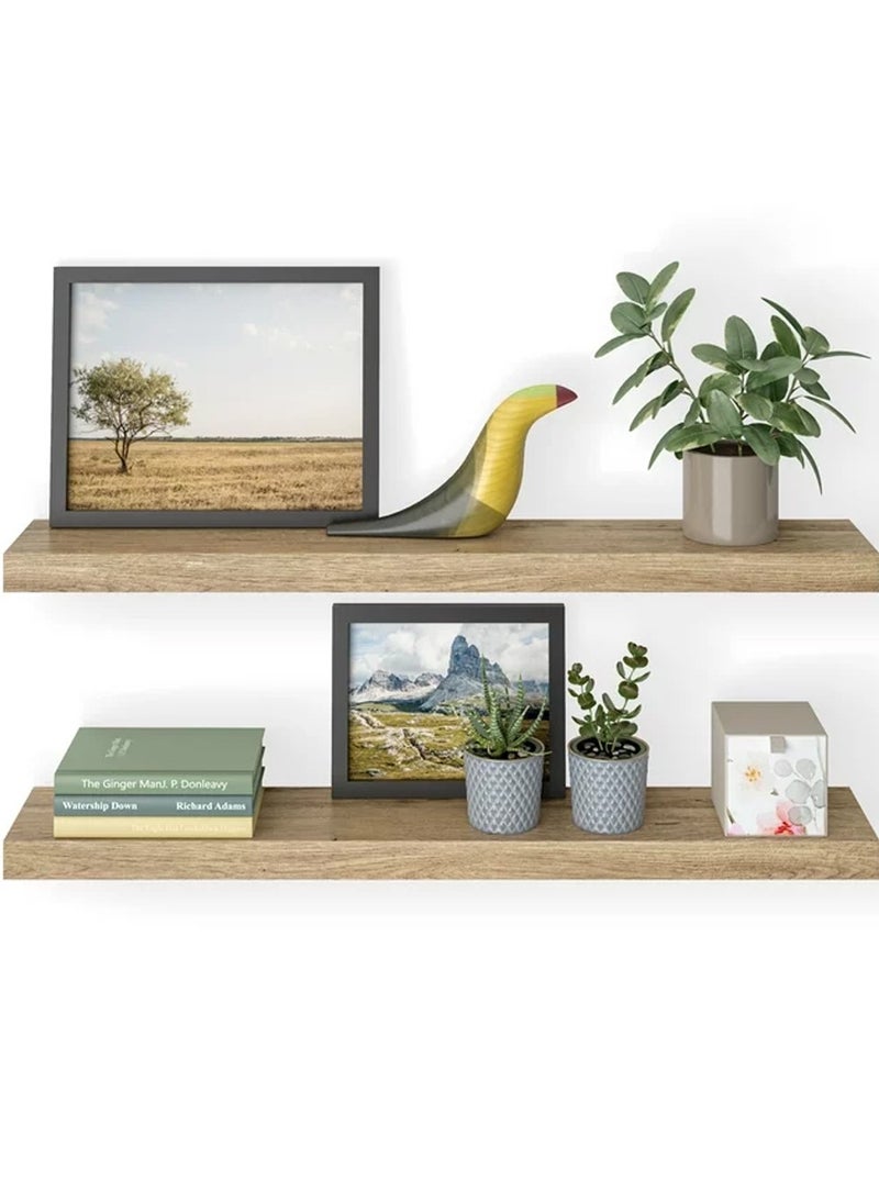 DubaiGallery - رف حائط عائم من مادة MDF لتزيين المنزل الحديث بتصميم بسيط، أرفف للمطبخ وغرفة النوم وغرفة المعيشة، رف حائط - Image 1