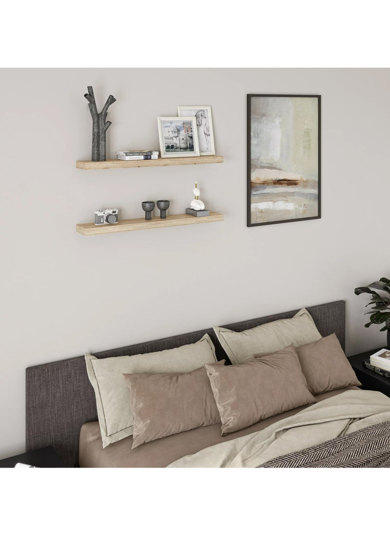 DubaiGallery - رف حائط عائم من مادة MDF لتزيين المنزل الحديث بتصميم بسيط، أرفف للمطبخ وغرفة النوم وغرفة المعيشة، رف حائط - Image 1