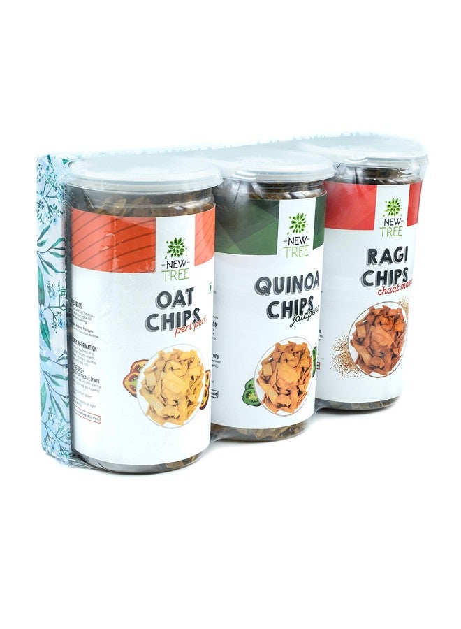 New Tree Gift Hamper,The Healthy Chips Combo Ii Oats Chips Peri Peri-225Gm Ii Ragi Chips-Chaat Masala-225Gms Ii Quinoa Chips Jalepeno- 225Gms Ii Total Weight-675Gms - Image 4