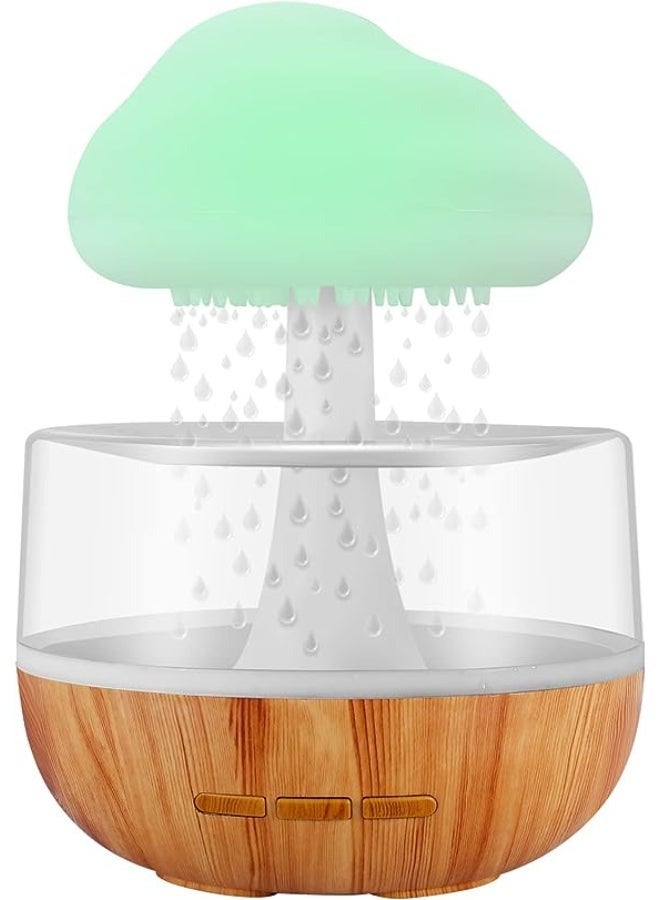 Raining Cloud Night Light Aromatherapy Essential Oil Diffuser Micro Humidifier Desk Fountain Bedside Sleeping Relaxing Mood Water Drop Sound White - Image 1