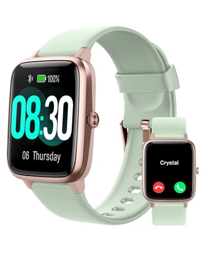 GRV Smart Watch for iOS and Android Phones (Answer/Make Calls), Watches for Men Women IP68 Waterproof Smartwatch Fitness Tracker Watch with Heart Rate/Sleep Monitor Steps Calories Counter (Aqua-Gold) - Image 1