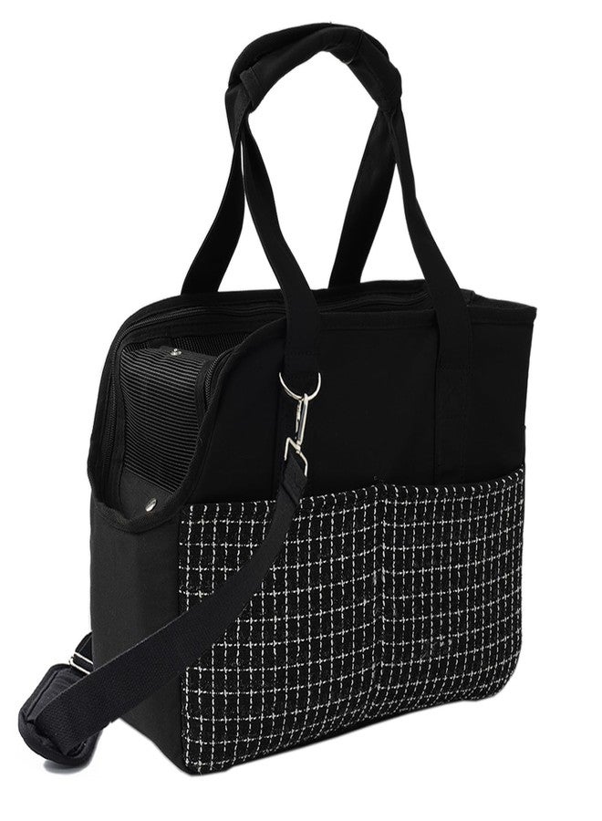Patazone Dog Purse Carrier for Small Dogs,Cozy Plush Pets Carrier Purse Outdoor Picnic Shopping Woman Luxury Style (Black) - Image 1