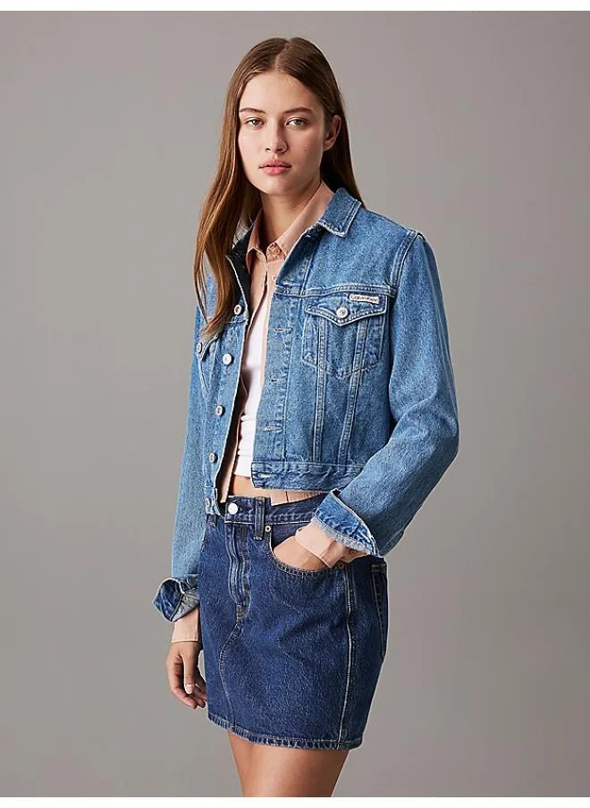 Calvin Klein Jeans Button Down Crop Denim Jacket