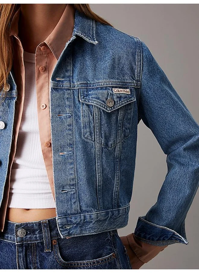 Calvin Klein Jeans Button Down Crop Denim Jacket